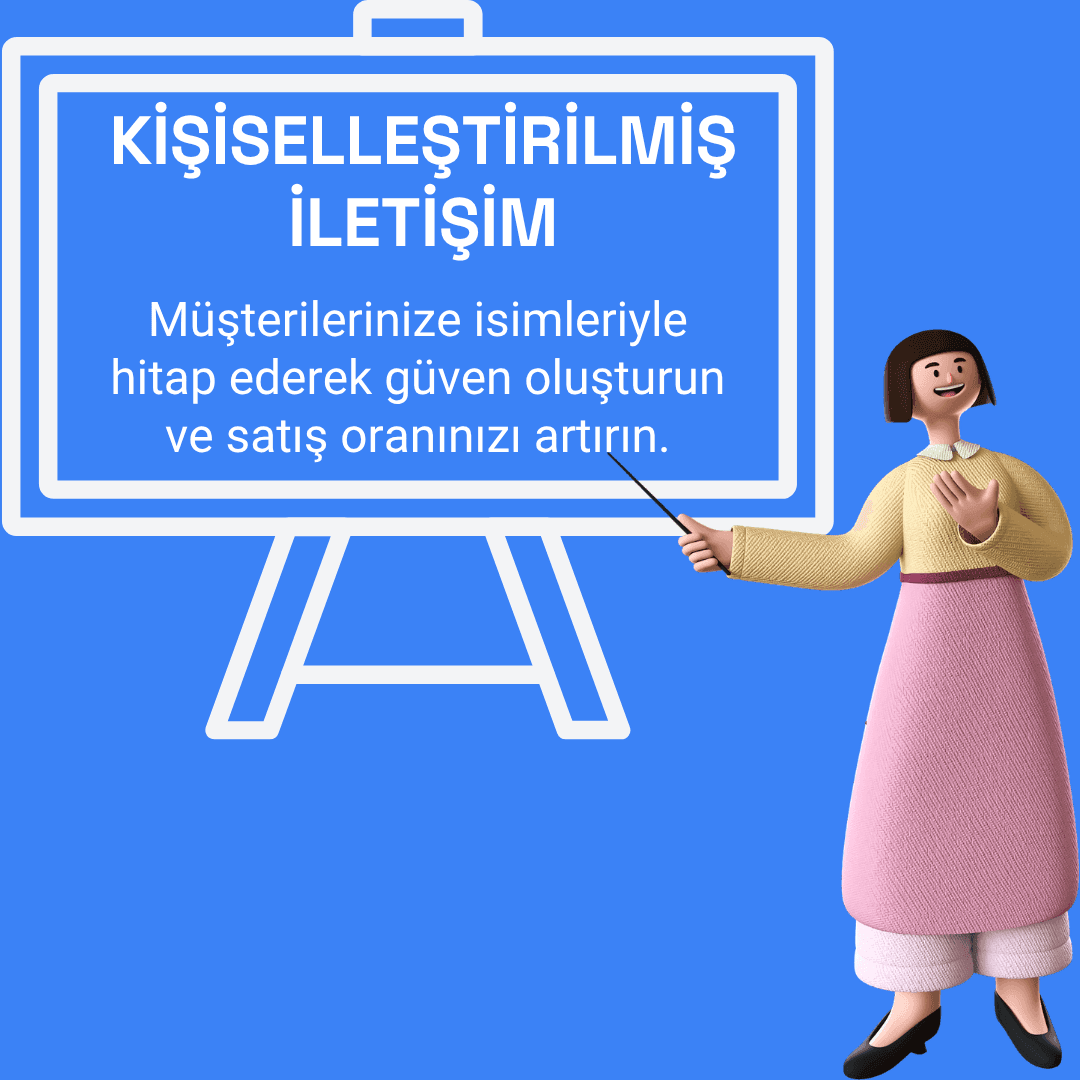 GelsinSatışlar'da müşteriye ismiyle hitap eden, kişiselleştirilmiş otomatik WhatsApp selamlama ve segment bazlı kampanya mesajı örneği
